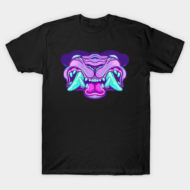 Neon Monster - Black T-Shirt by hollowedskin